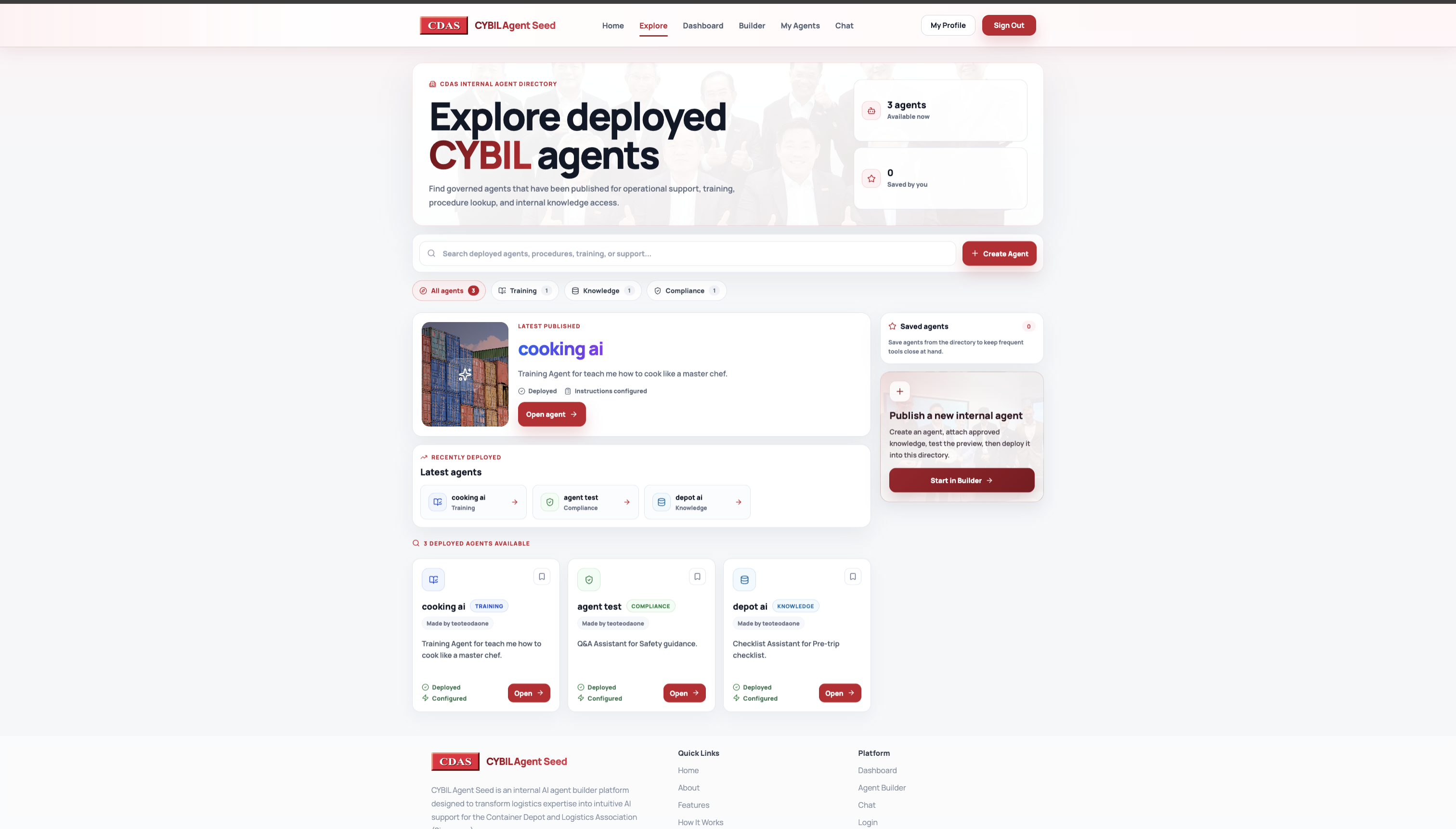 Explore deployed agents — internal agent directory